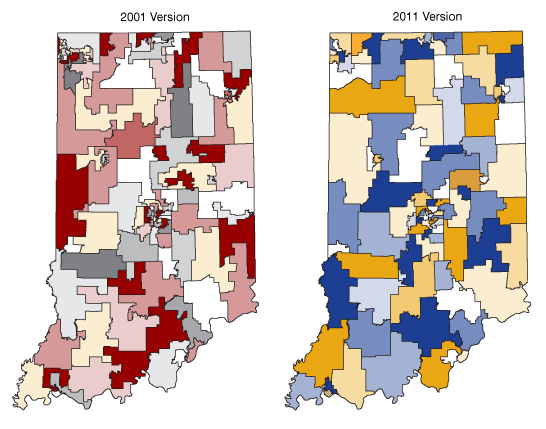 Figure 3: House Districts, 2001 and 2011