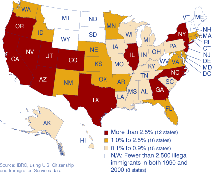 illegal immigration map